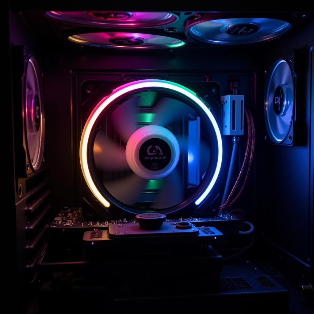 9cm RGB Fan Installed in a Compact PC Case