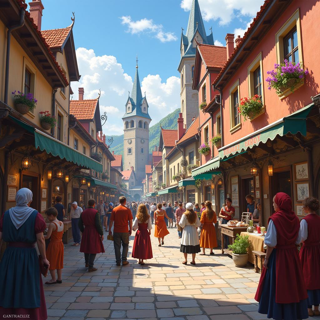 Digital Painting of A Town Uncovered