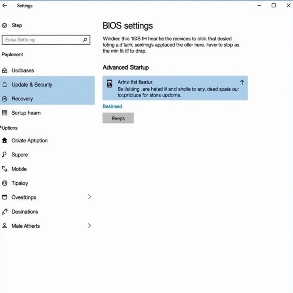 Accessing BIOS in Windows 10 through the Settings App