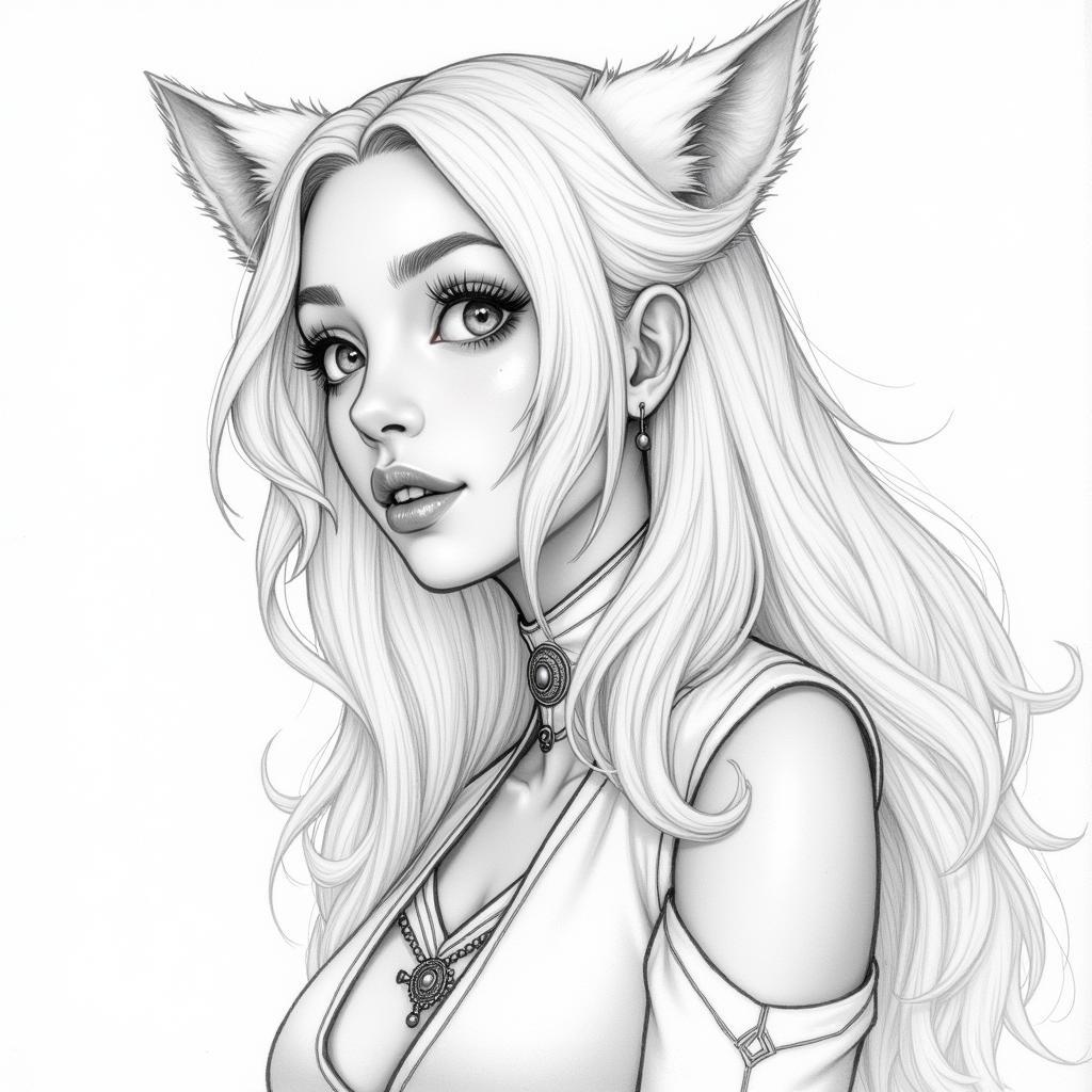 Ahri Traditional Sketch Fan Art