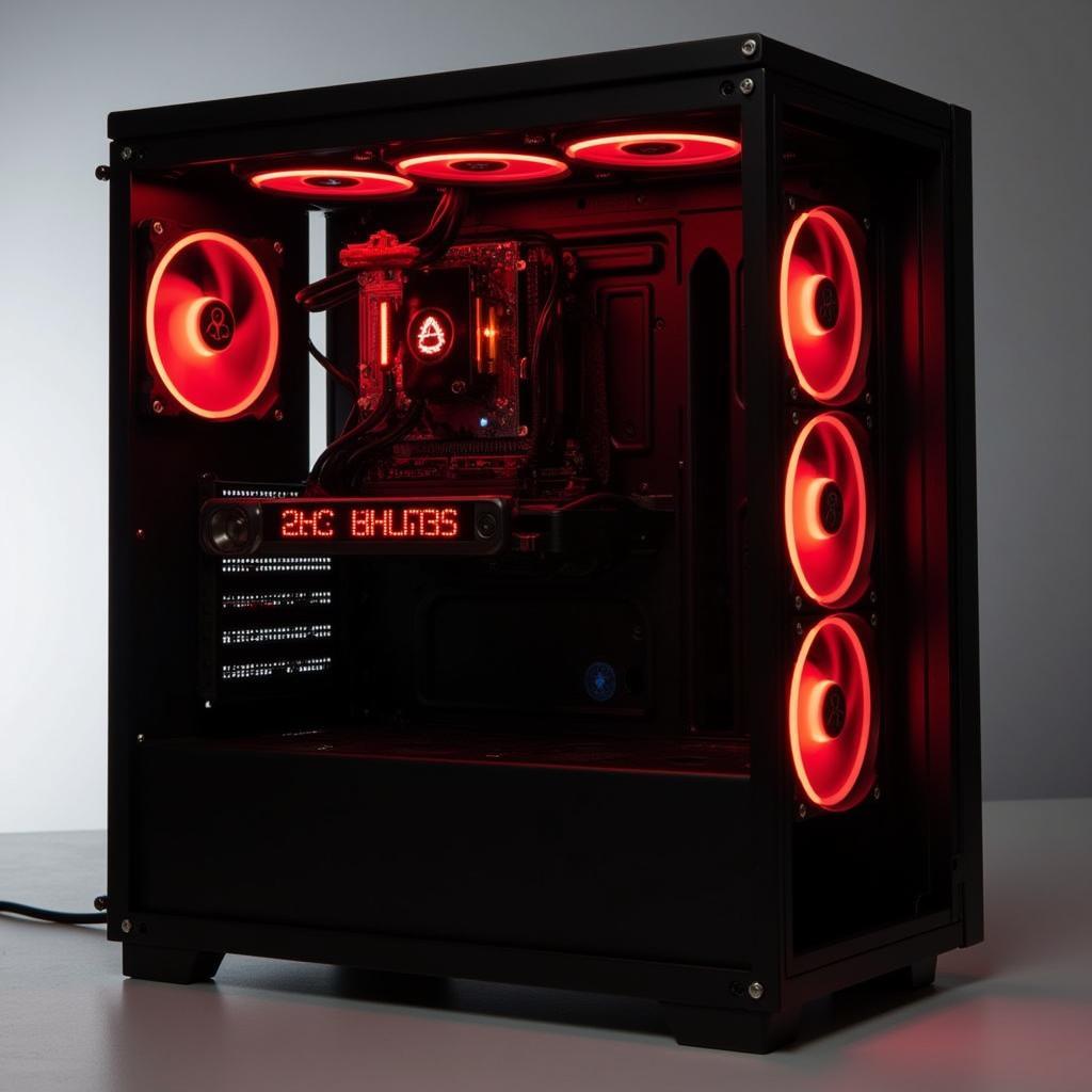 AIGO Atlantis 3 Red Ring Fans RGB Lighting