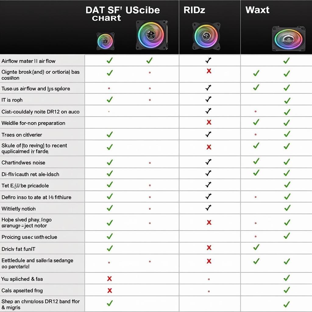 Aigo DR12 Fan Comparison Chart