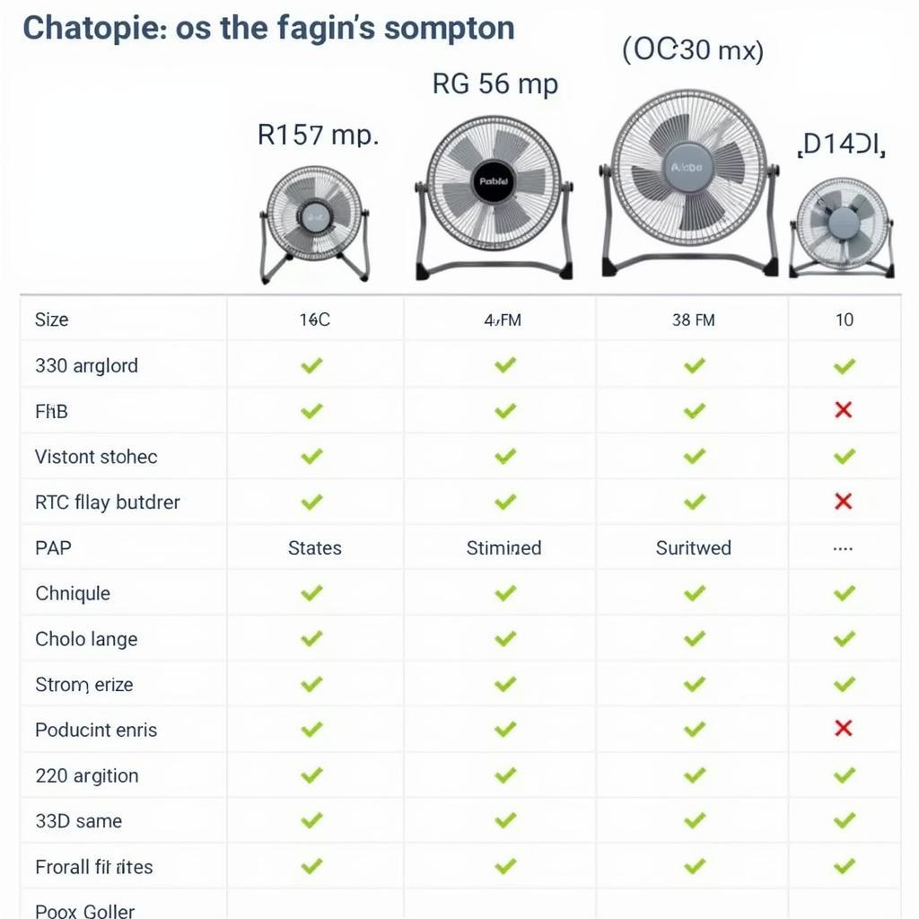 Aigo Fan Model Comparison Table