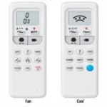 Remote Control for Air Conditioner showing Fan and Cool Modes