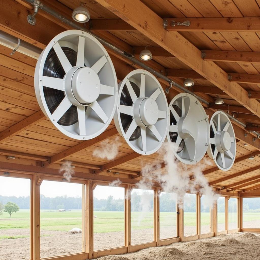 Chicken Shed Ventilation with Air Convection Fans