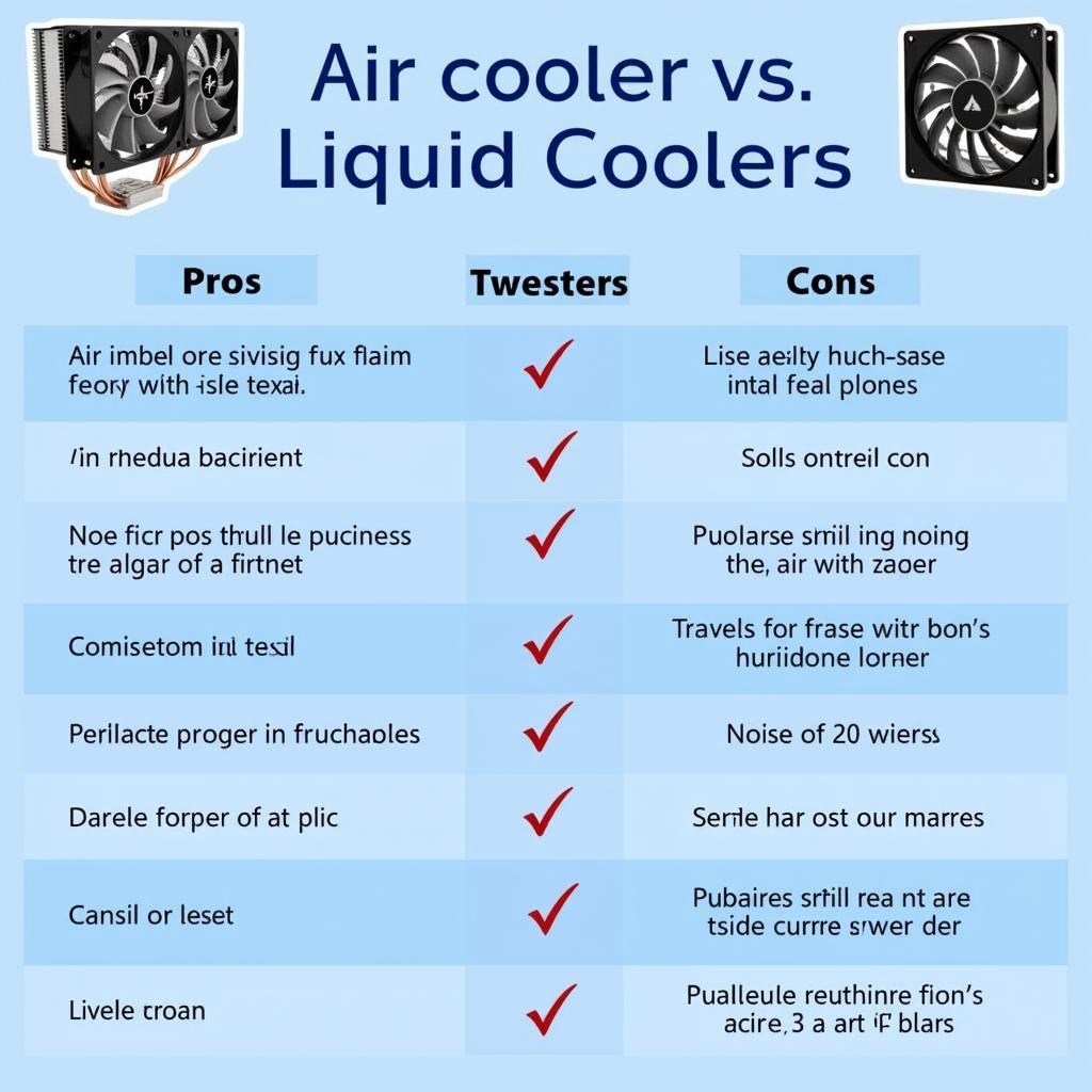 Air Cooler vs Liquid Cooler Comparison Chart