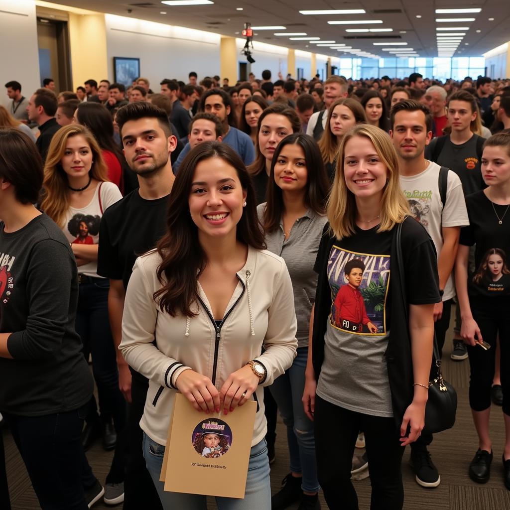 Fans eagerly waiting at the Amber FX fansign in 2015