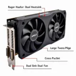 Dual Fan Aftermarket Cooler for AMD RX 460