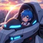 Anime Boy Pilot in Futuristic Mecha