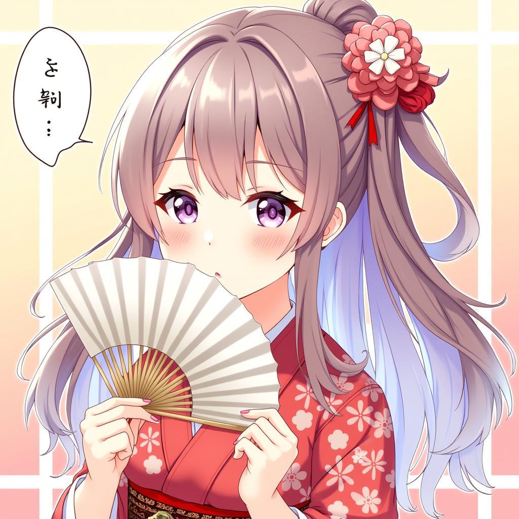 Anime Girl with a Traditional Fan