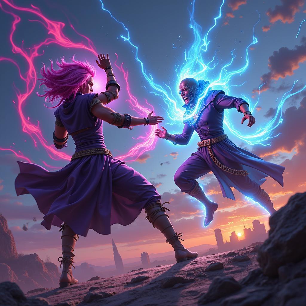 Anti-Mage in battle against a spellcaster