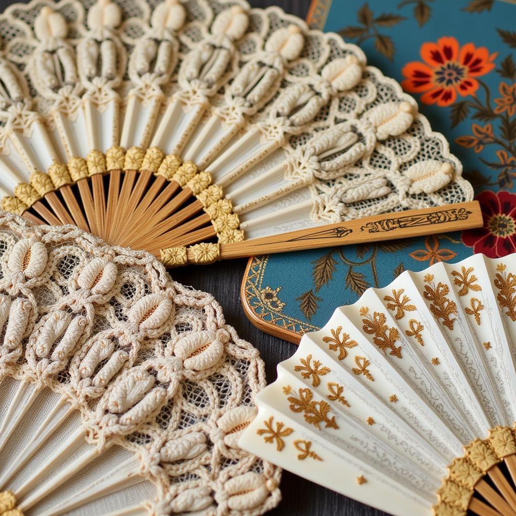 Variety of Antique Hand Fans