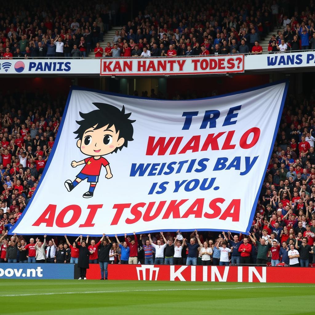 Aoi Tsukasa fan banner in the stadium