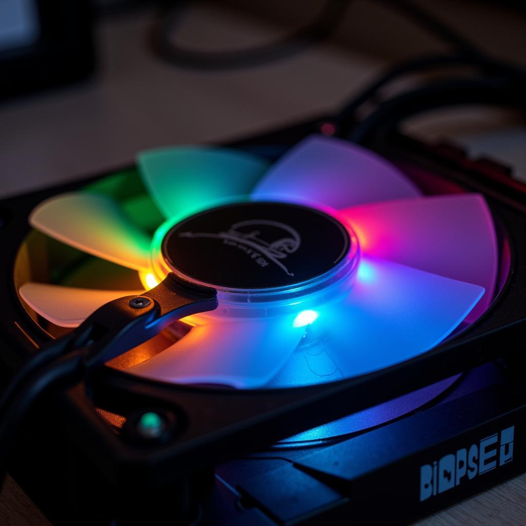 Close-up of an AORUS Pro Fusion RGB Fan