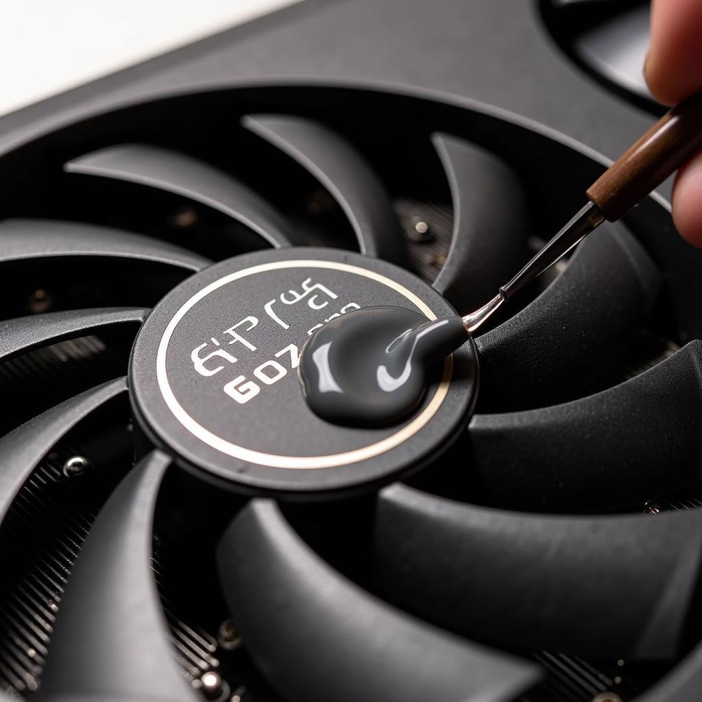 Applying thermal paste to a GTX 950 graphics card