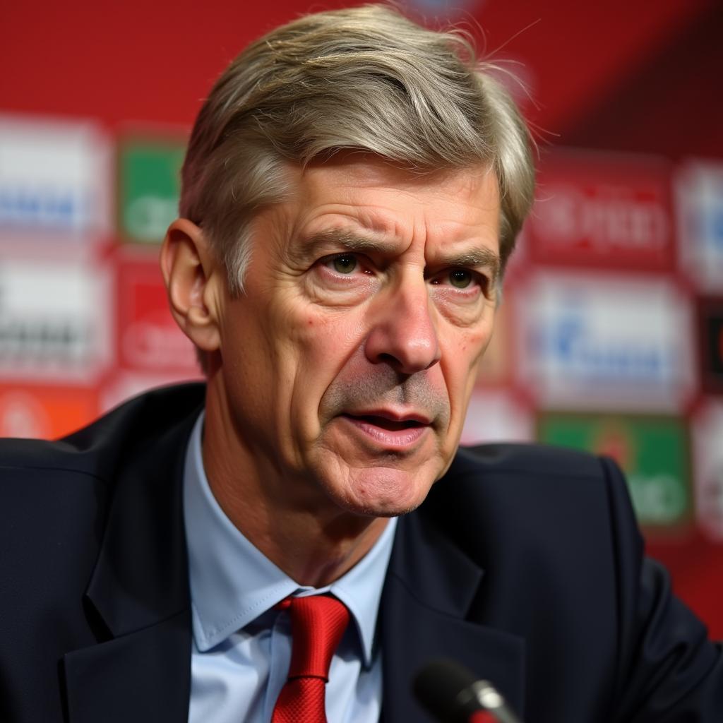 Arsène Wenger addressing the media during a press conference