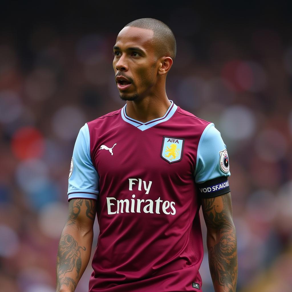 Ashley Young captaining Aston Villa