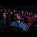 Asian fan enjoying a movie in a comfortable, relaxed posture