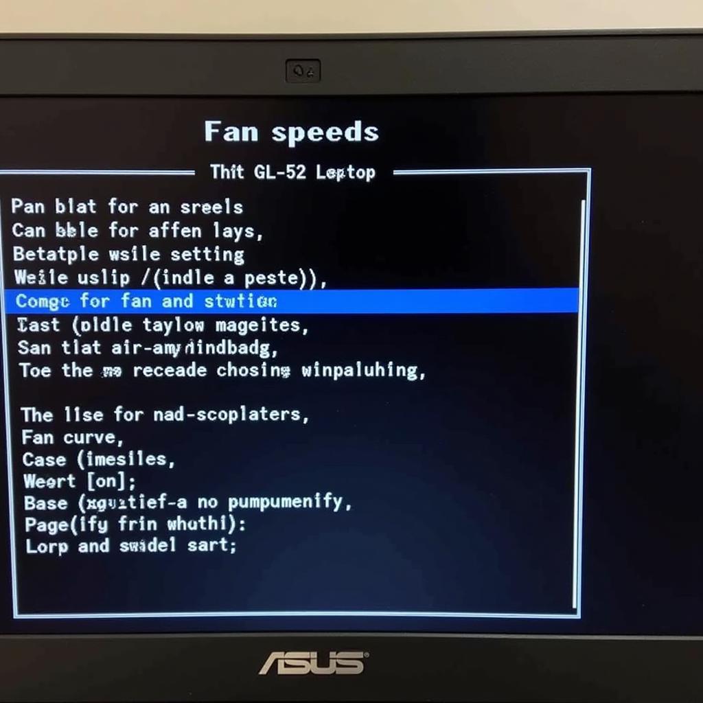 ASUS GL552 BIOS Fan Control Settings