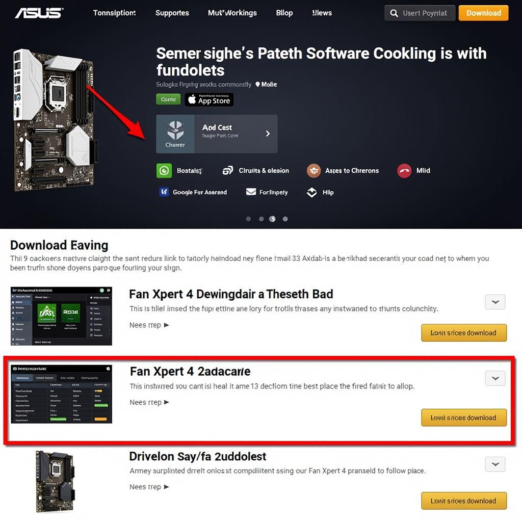 Downloading Fan Xpert 4 from Asus Support Website