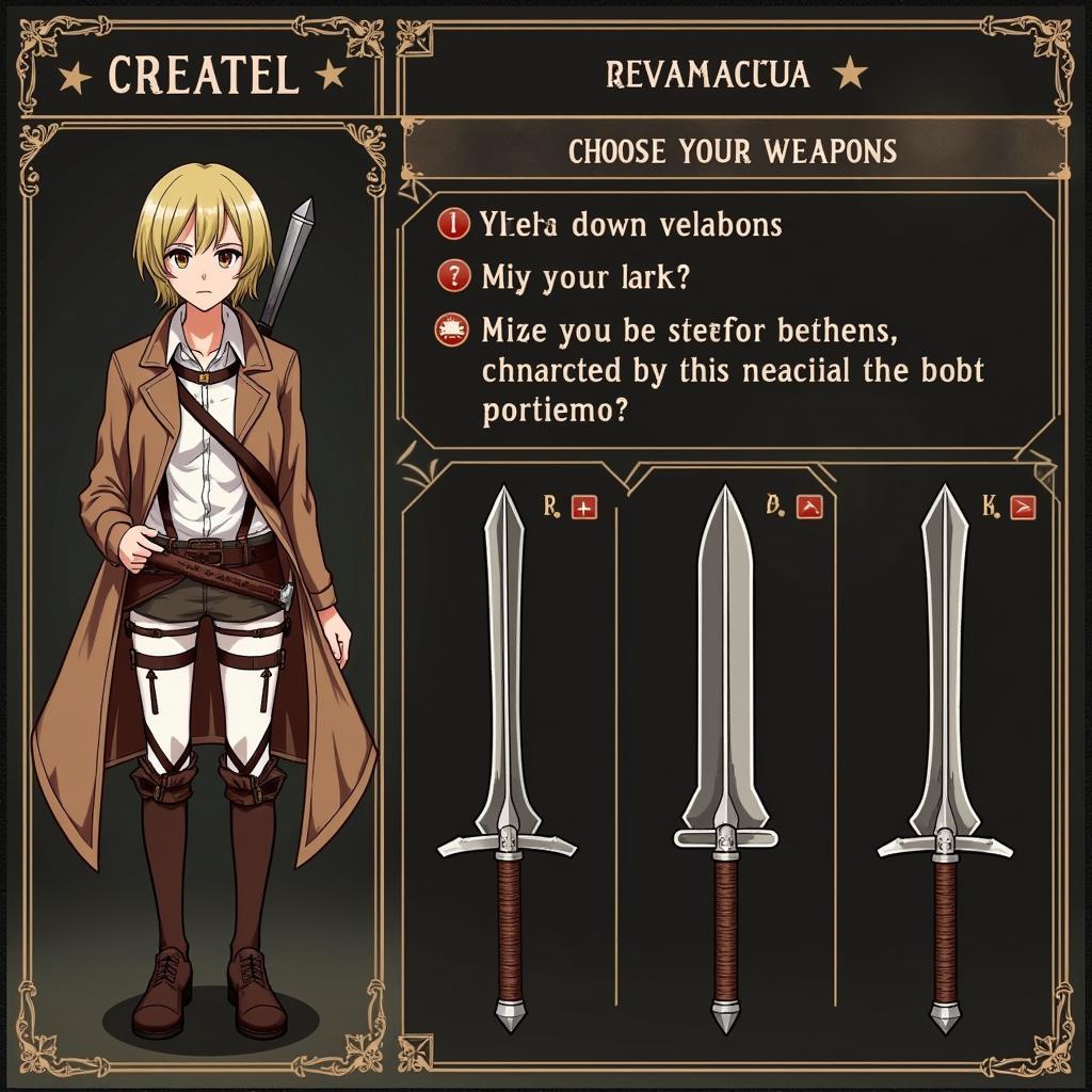 Attack on Titan Fan Game Character Creation