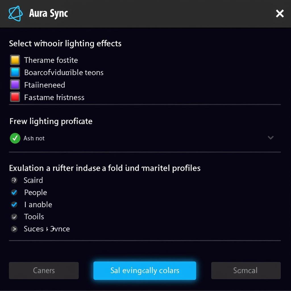 Aura Sync Software Interface