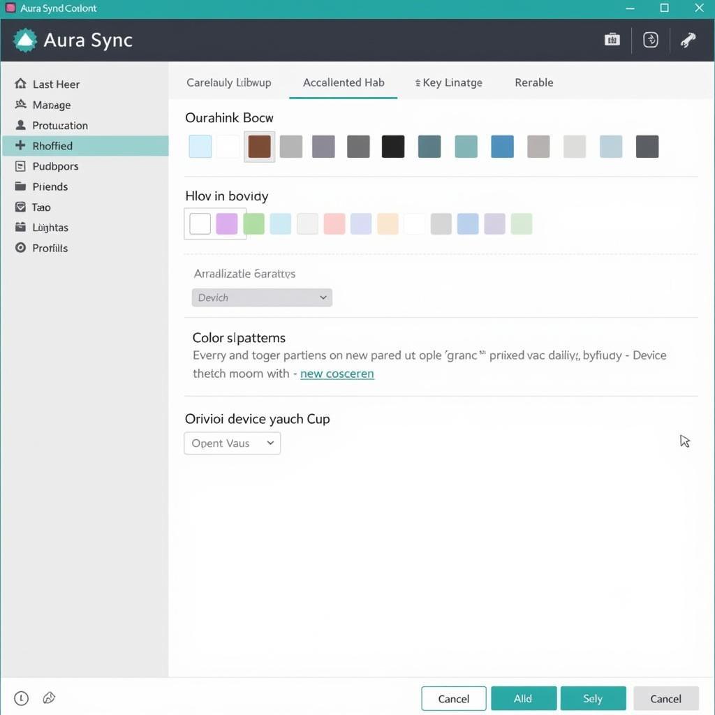 Aura Sync Software Control Panel