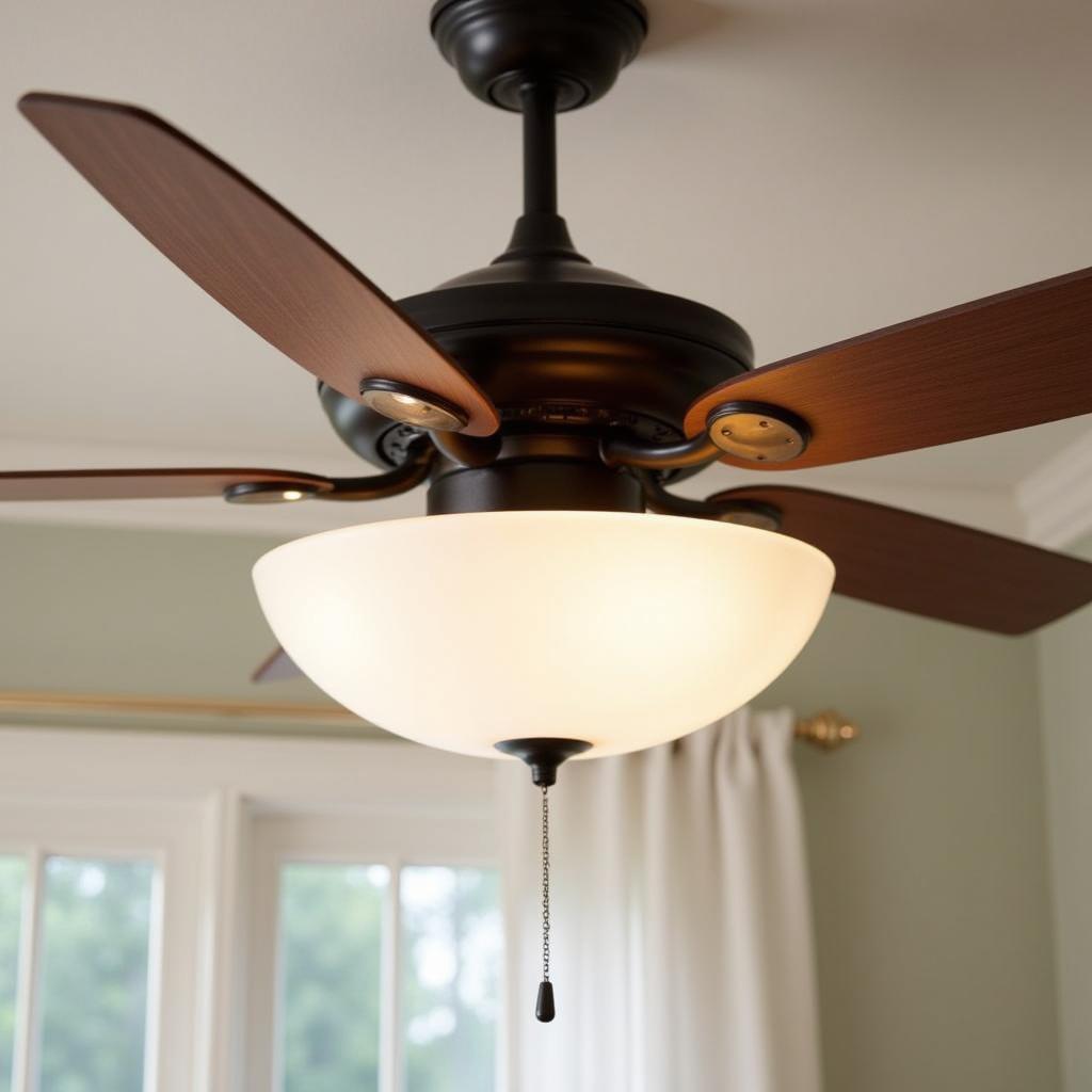 Aurora Ceiling Fan with Light Kit in a Bedroom