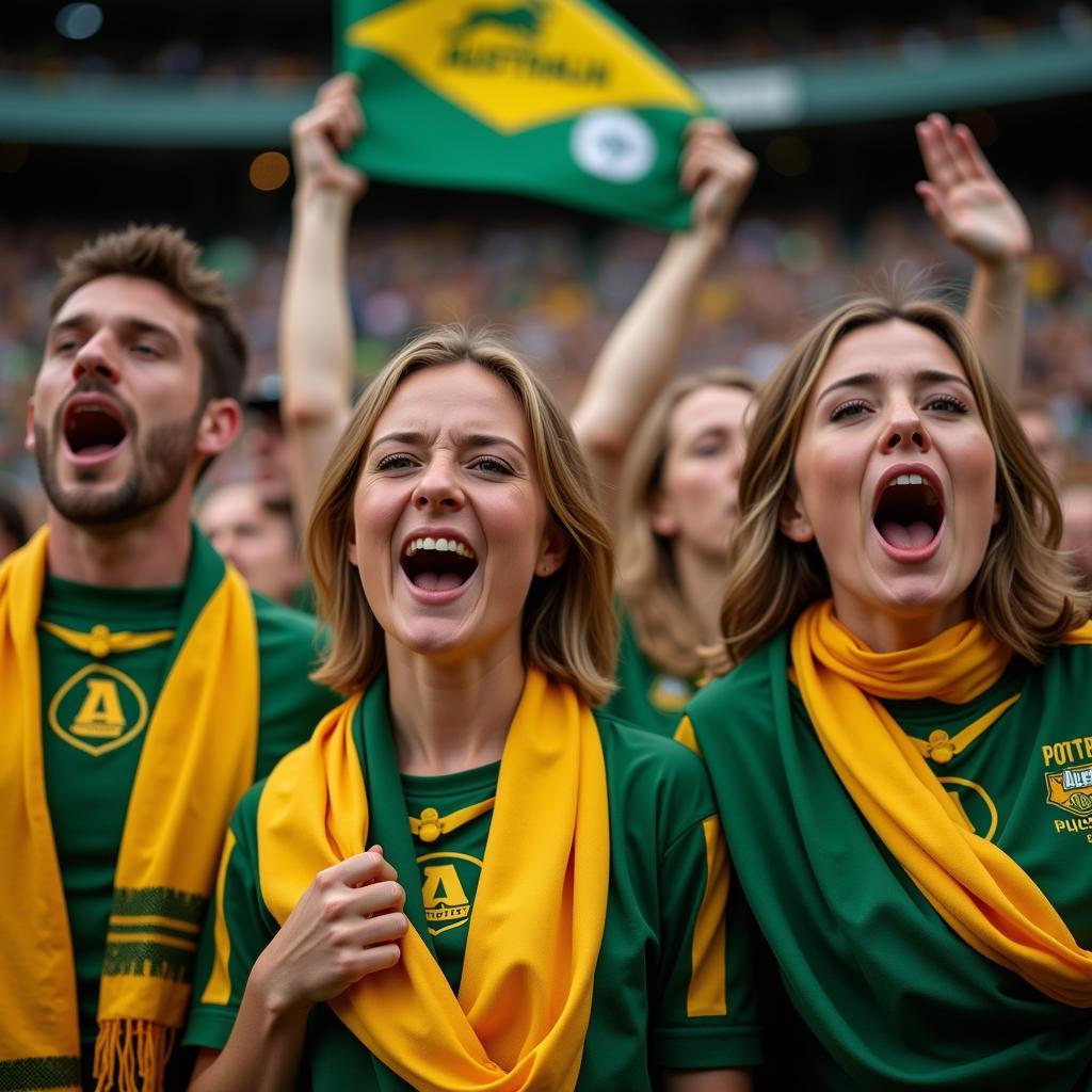 Australian Football Fans Chanting