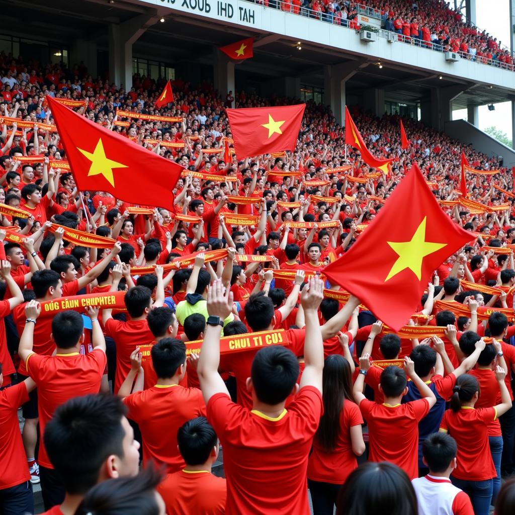 Authentic Vietnamese Fans Cheering for Their Team