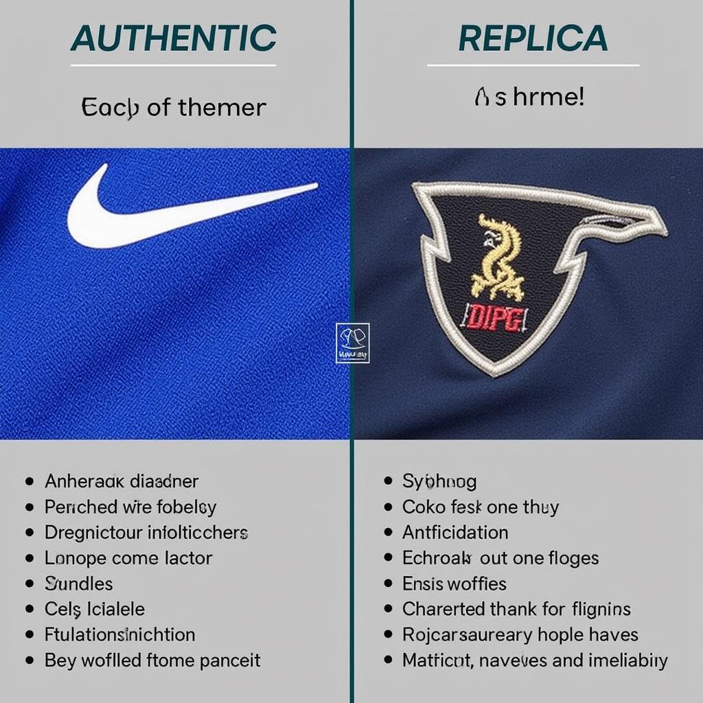 Comparison of authentic and replica football jerseys