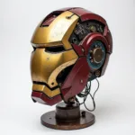 Iron Man sculpture made from recycled materials