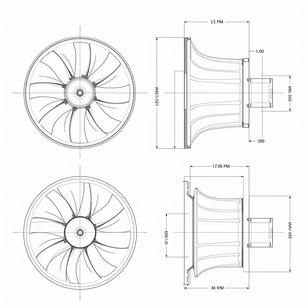 Axial Fan Dimensional Drawings in PDF Document