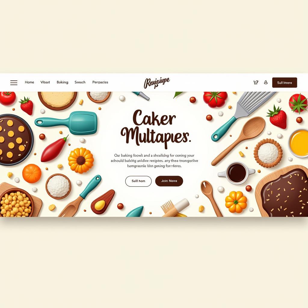 Baking Fan Vector Website Banner for Culinary Blog