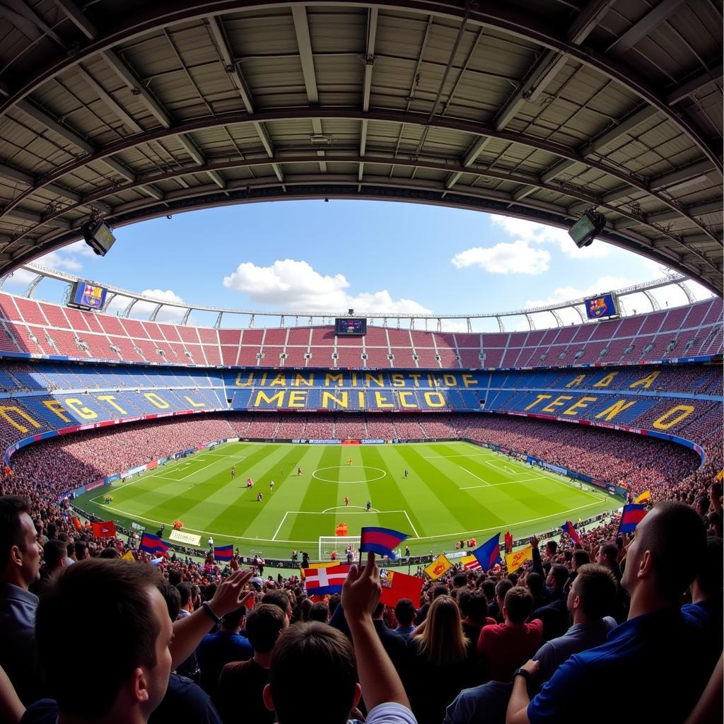 Barca Fans Chanting at Camp Nou