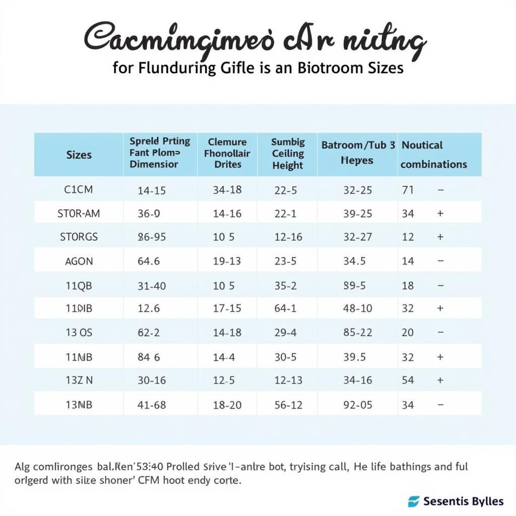 Bathroom Vent Fan CFM Chart