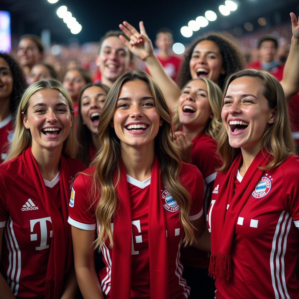 Bayern 9x Fans Girl Celebrating Victory