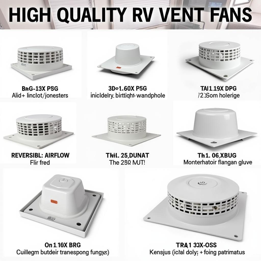 Top-rated RV vent fans with varying features and designs.