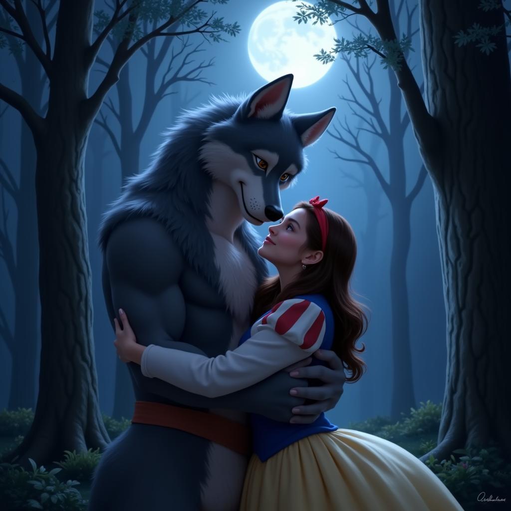 Bigby Wolf and Snow White Romantic Fan Art