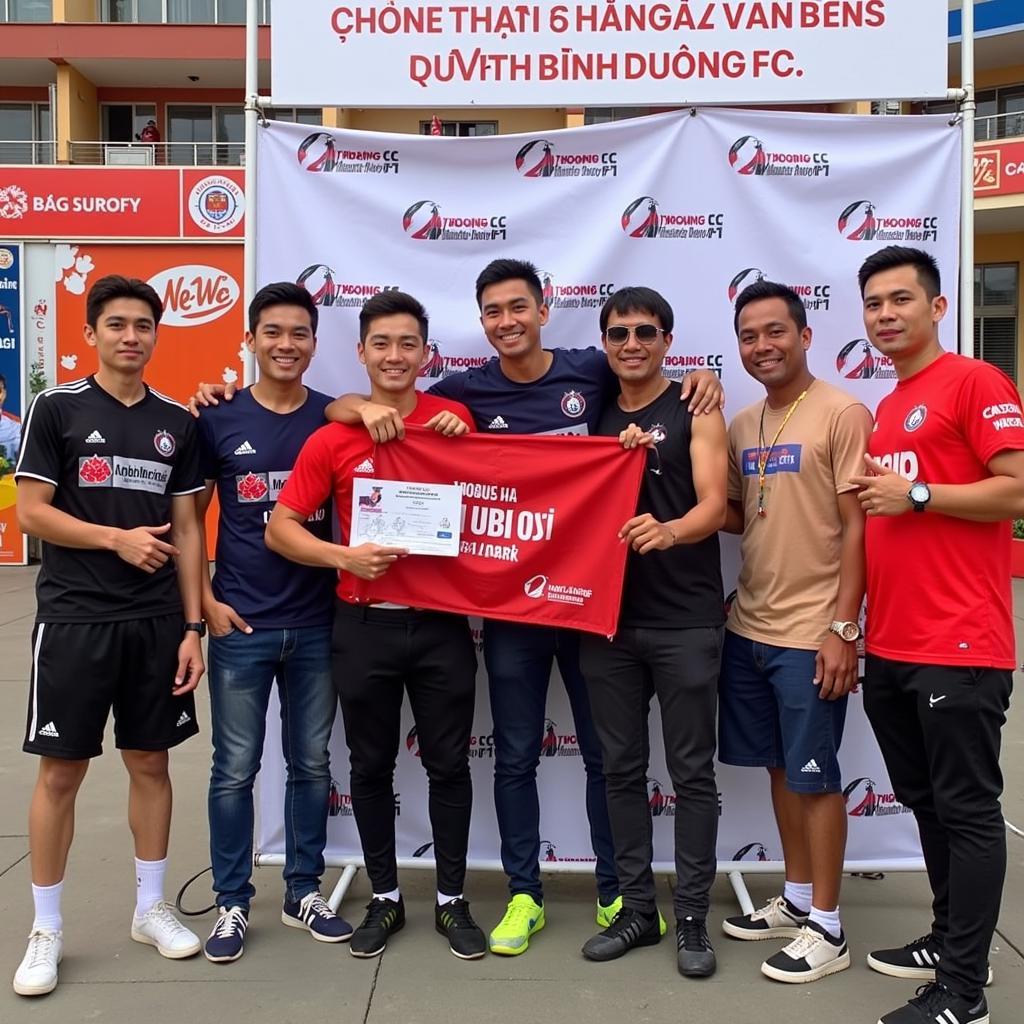 Binh Duong FC fan club members at a sponsored event