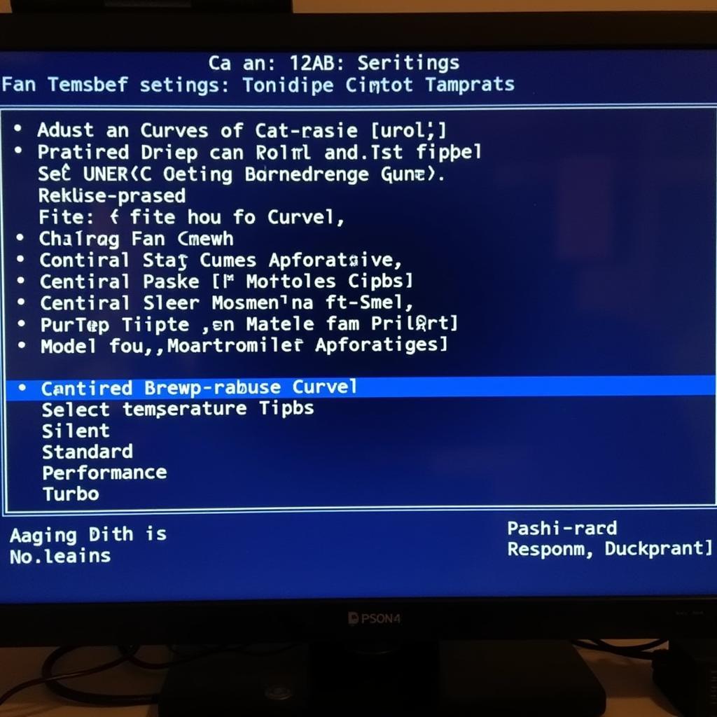 BIOS Fan Control Settings