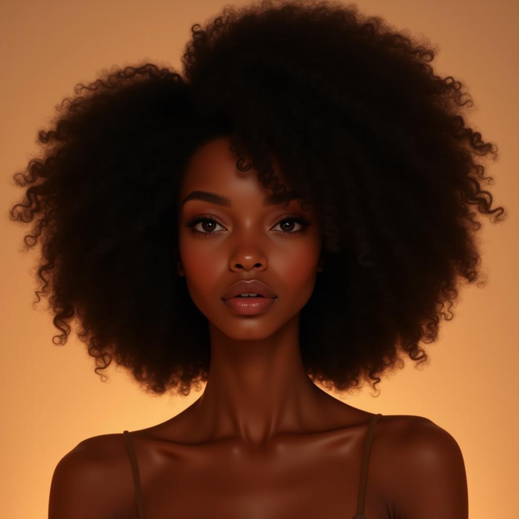 Black Hair Fan Art - Afro Portrait