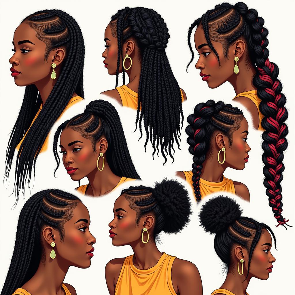 Black Hair Fan Art - Braided Styles