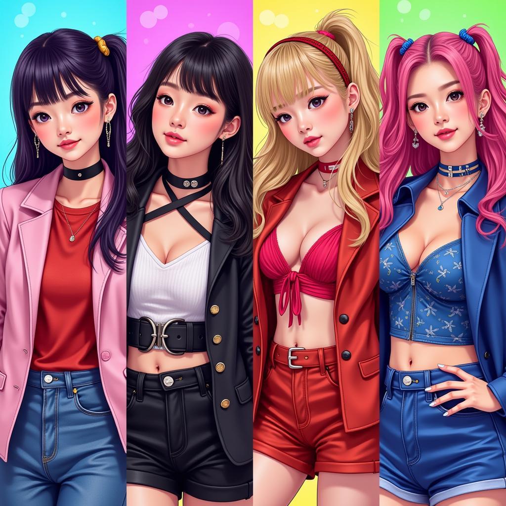 Blink Fan Art Digital Portrait of Blackpink Members