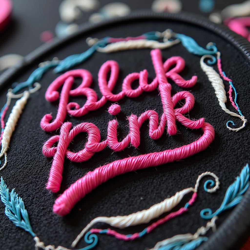 Blink Fan Art Handmade Craft: Embroidered Blackpink Logo