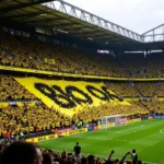 Borussia Dortmund fans at the Yellow Wall