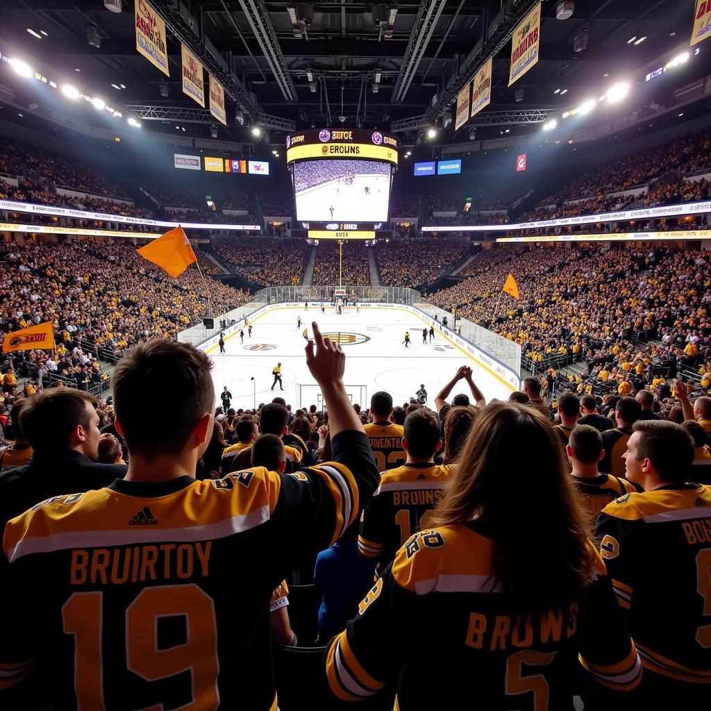 Boston Bruins Fans Cheering at TD Garden