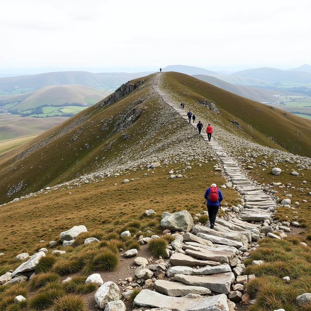 Descending Path from Pen Y Fan in the Brecon Beacons