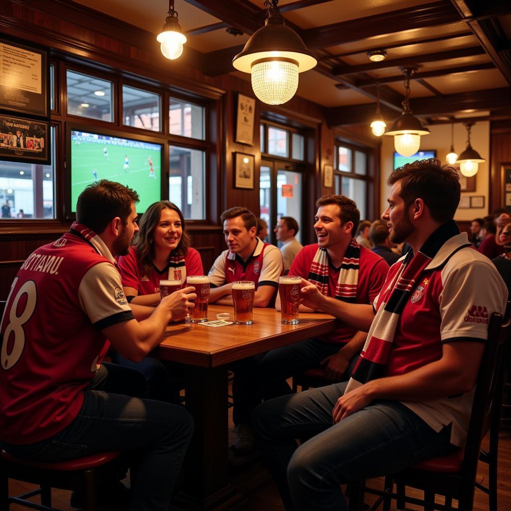 British Expats Watching Football in US Pub