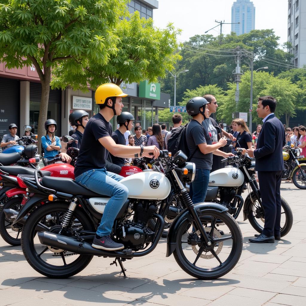 Brixton BX 125 owners gathering for a meetup in Vietnam